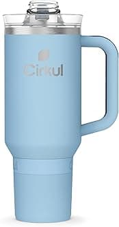 Cirkul40oz. Raindrop Stainless Steel Tumbler with Handle, All-Day StrawSip™, Double-Wall Insulated