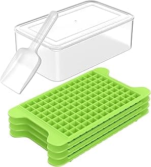 Mini Ice Cube Tray for Freezer: FDDBI Small Ice Trays for Freezer with Bin - 117×4PCS Easy Release Nugget Ice Tray - Crushed Ice Tray with Ice Container