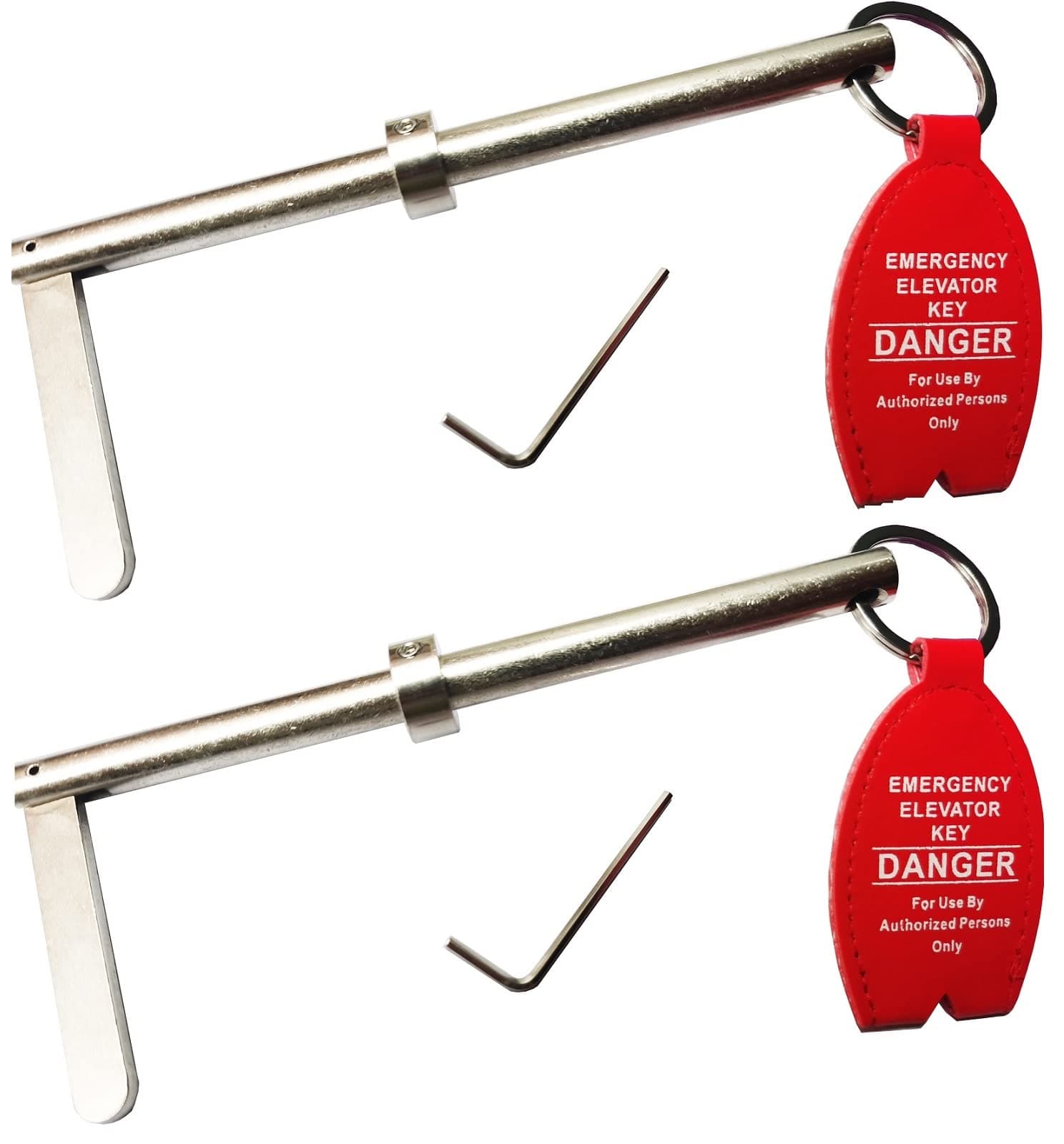2 Pack Emergency Key Elevator Door Key for Door Elevator Universal Drop Key with Large Tag Ring (2)