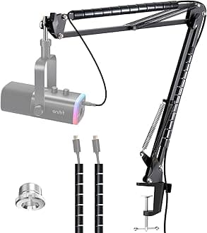AM8 Mic Arm - Microphone Boom Arm Stand Compatible with FIFINE AM8 XLR/USB Gaming Microphone with Cable Sleeve