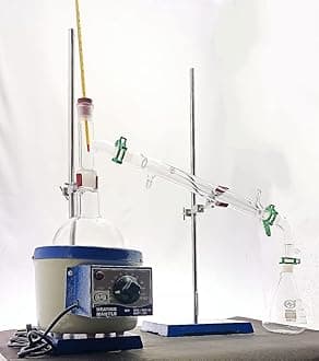 ISKO® Borosilicate glass home distillation unit with Heating Mantle, Stands clamps and Glass parts (1000 Ml)