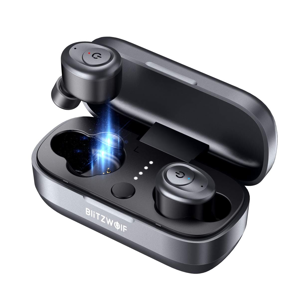 Wireless Earbuds, BlitzWolf Bluetooth 5.0 True Wireless Earbuds Easy-Pair HiFi Stereo Sound Bluetooth Headphones with 20H Playtime, Portable Charging Case and Built-in Microphone