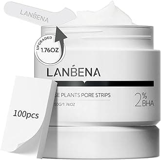 LANBENA Nose Strips for Blackheads (1.76 Oz), 100 pcs Nose Plants Pore Strips, Blackhead Remover Mask, NOTE: Place Bottle in Boiling Water for 5 min to Soften Dry/Solid Cream