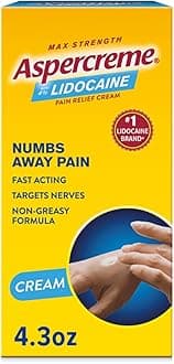 Aspercreme Pain Relief Cream with Max-Strength 4% Lidocaine, Soothes Aggravated Nerves, Numbing Topical Analgesic with Moisturizing Aloe, 4.3 oz
