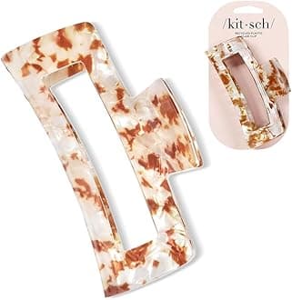 Kitsch Jumbo Open Shape Claw Clips, Hair Clips for women, for Updos (Brown)