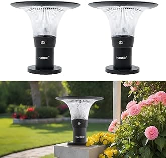 hardoll Solar Pillar Light 70 LED for Outdoor Aluminium+PC, Warm & Cool White, Waterproof Gate and Garden Lamp for Home and Pathway Decoration(Pack of 2)