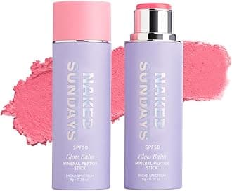 SPF 50 Glow Balm Peptide-Infused Multi-Tasking Blush Stick for Cheeks, Lips & Eyes – Broad Spectrum Sunscreen with Zinc Oxide – 8g (Pink Pop)
