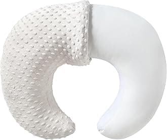 Extra Large Nursing Pillow and Positioner, Breastfeeding, Bottle Feeding, Baby Sitting Support, Tummy Time Support for Baby Boys and Girls, Propping Baby Pillow (White)