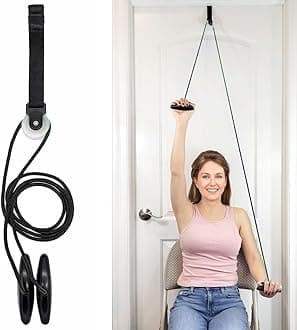 LiftAid Shoulder Pulley for Physical Therapy with Exercise Guide - Improves Shoulder Strength & Range of Motion - Reduces Pain, Helps in Muscle Recovery - Physical Therapy Equipment (Black)