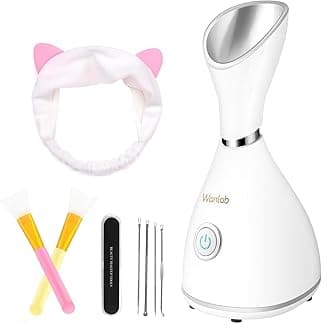 Portable Facial Steamer Nano Face Steamer Warm Mist Home Skin Spa Steamers for Sinuses Acne Pores Cleanse Blackhead Remover Kit Mask Brush