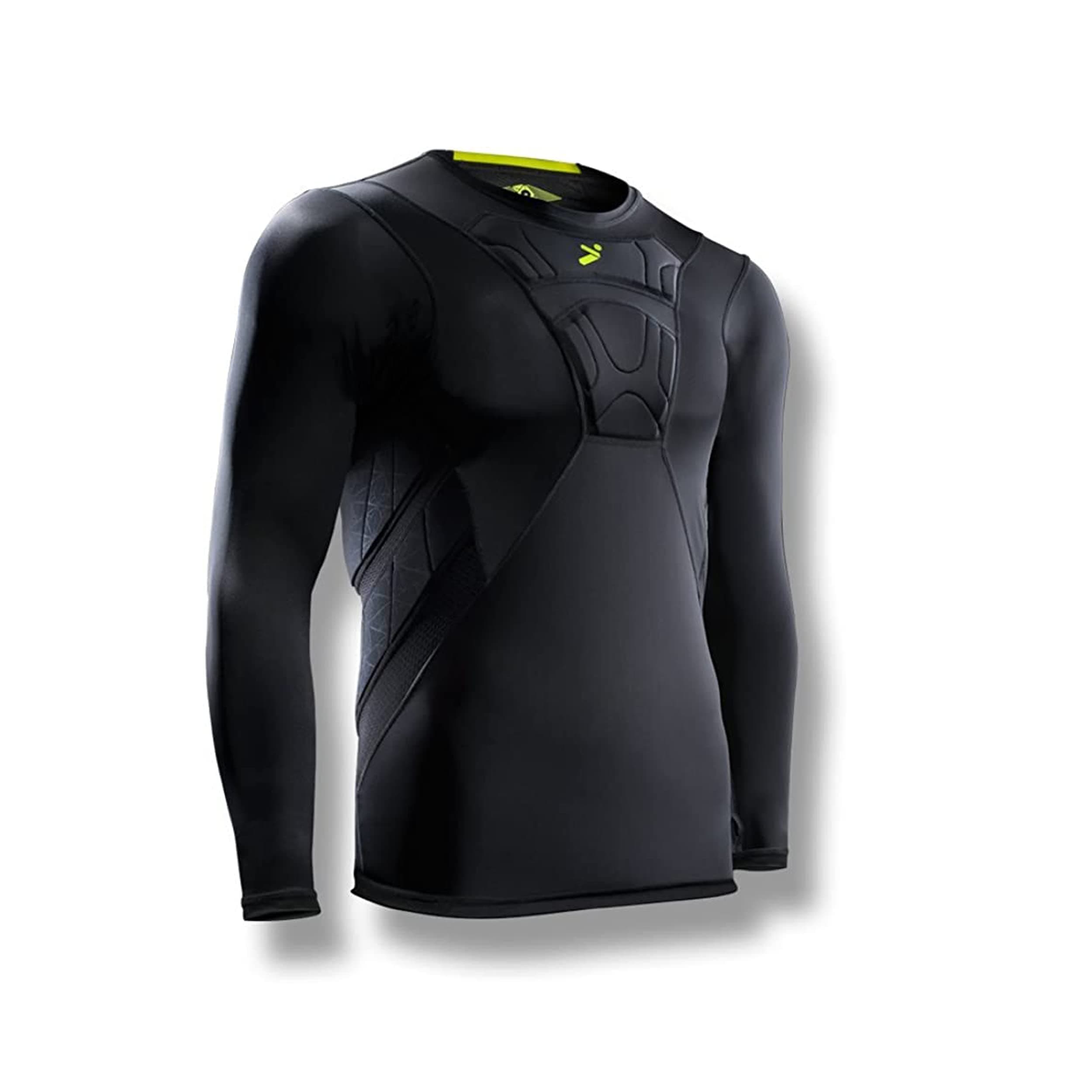 Storelli BodyShield Long Sleeve Undershirt | Technical Soccer Base Layer | Lightweight Compression Top | Padded Chest and Rib