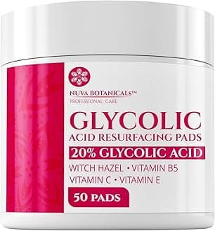 20% Glycolic Acid Pads - Exfoliating for Face at Home, 50 Count