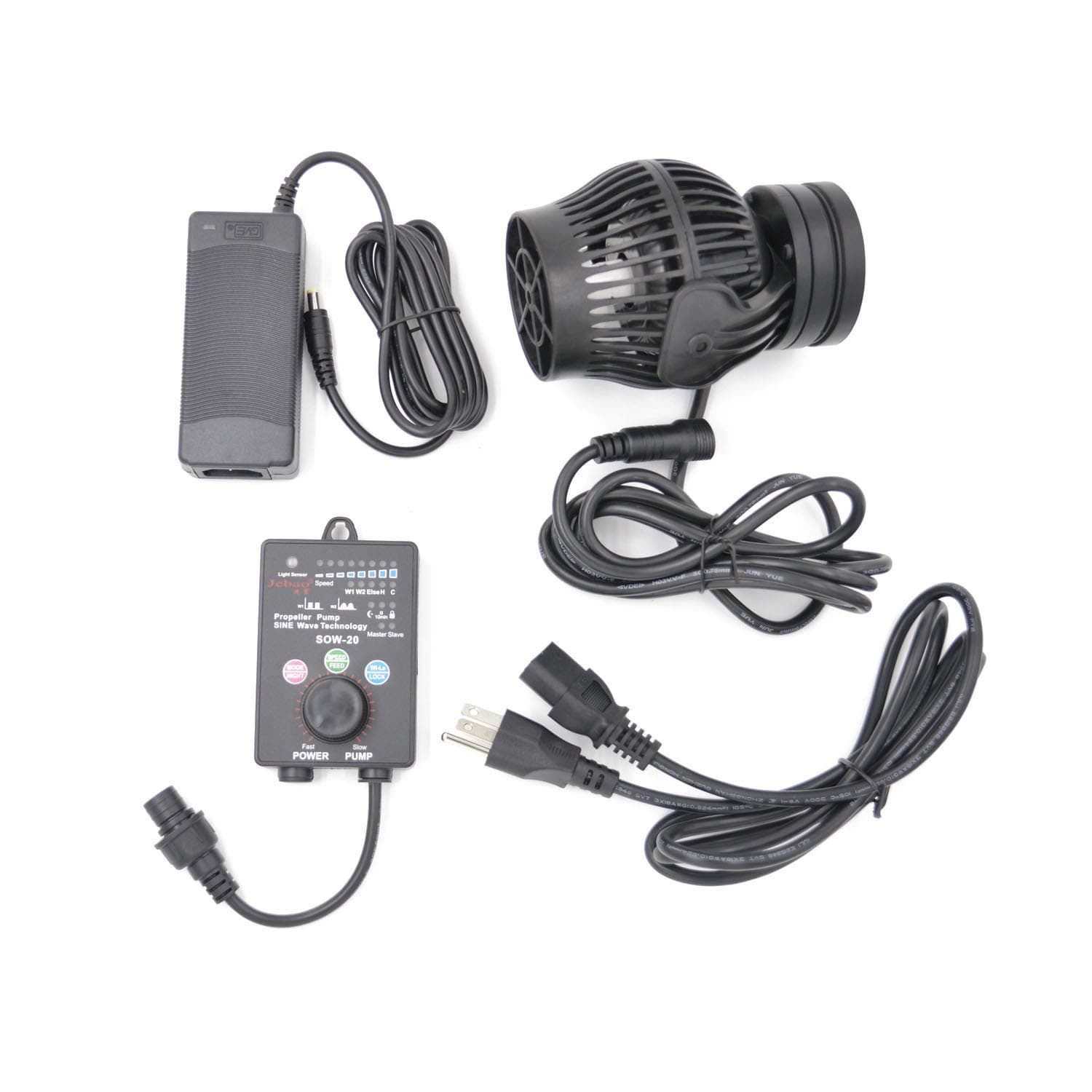 SOW Wave Maker Flow Pump with Controller for Marine Reef Aquarium (SOW-20), Black