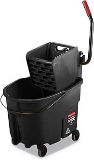 Rubbermaid Commercial WaveBrake 2.0® 35 QT Side-Press Mop Bucket and Wringer, Black (1863896)
