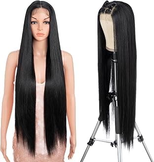 Style Icon 36” Super Long 13x4 Lace Wig Easy-360 Lace Frontal Wigs Free Part Lace Front Wigs with Baby Hair (36“, 1B)