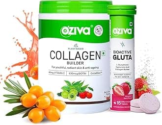 OZiva Vegan Collagen (Tangy Amla) + OZiva Glutathione Tablets