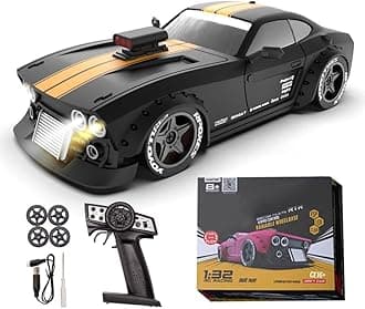 Aetheria KM3299 Remote Control Car RC Drift Car, 4WD RC Cars Vehicle with ESP Gyro, LED Headlights Drift Wheel, 1:32 High Speed Racing RC Vehicle Gifts for Adults Christmas - Black
