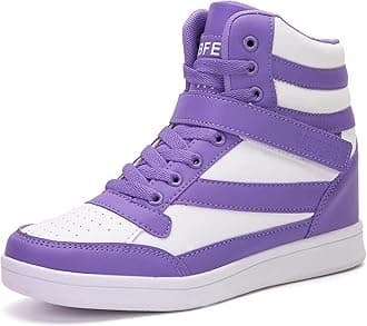 UBFENWomen's Shoes Hidden Wedges 5.5cm Fashion Sneakers Ankle Boots Bootie Platform Heel High Top Casual Sports…