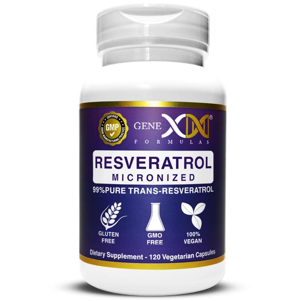 Genex Formulas Trans Resveratrol 1000mg Serving 99% Pure Micronized Pharmaceutical Grade Trans-Resveratrol + Bioperine Extract mad in a GMP & NSF Certified Facility (4X 250mg Cpasules 120ct)