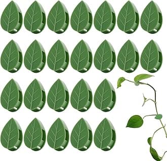60 Pcs Plant Climbing Wall Fixture Clips Self-Adhesive Hook Vines Traction Clips Invisible Holder Garden Green Leaf Simulation Self-Adhesive Hook Wire Fixing Supporting