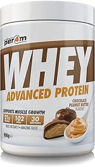 Whey Protein Powder | High Protein Shake for Muscle Growth & Recovery | Low Sugar Gym Supplement | Sports Nutrition Drink + Amino Acids (900g, Chocolate Peanut Butter)