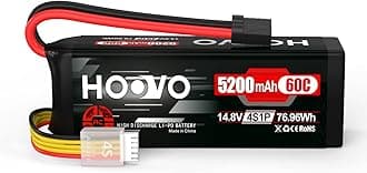HOOVO 14.8V 5200mAh 60C 4S Lipo Battery with Connector for RC Helicopter RC Airplane Quadcopter Drone RC Boat