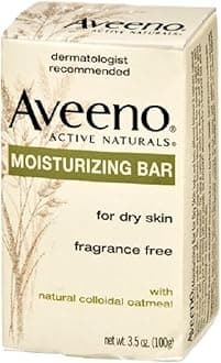 Aveeno Gentle Moisturizing Bar Facial Cleanser with Nourishing Oat for Dry Skin, Fragrance-free, Dye-Free, & Soap-Free, 3.5 oz (Pack of 2)