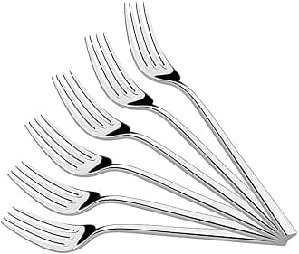 Kodenipr Club Stainless Steel Dinner Table Fork Set of 12, Length 19cm (Large, 12 Piece)