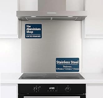 Stainless Steel Brushed Kitchen Splashback 1.2mm Thick Cooker Hob Wall – Multiple Size Options (550mm x 800mm) [Energy Class A+++]