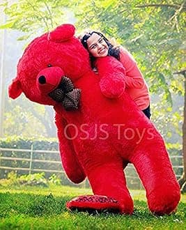 Toys Soft Stuffed/Fluffy/Spongy Huggable Cute Teddy Bear for Kids and Girls (Red_4 Feet)