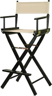 30" Director's Chair Black Frame-Natural/Wheat Canvas