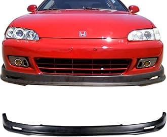 FREEMOTOR802 Front Bumper Lip Splitter Fits 1992-1995 Honda Civic Coupe Hatchback, Mugen Style Unpainted Black PP Air Dam Chin Spoiler Underbody Front Lip Spoiler Lower Guard Protector Styling Trim