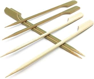 HOPELF 3.5 inch Bamboo Paddle Picks Skewers Toothpicks for Cocktail，Appetizers，Fruit，Sandwich，Barbeque Snacks.Wood pick More Size Choices 3.5''/ 4.7''/ 7''/ 10'' (Pack of 100)