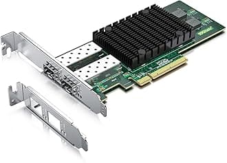 H!Fiber 10Gb SFP+ PCI-E Network Card NIC, Compare to Intel X710-DA2, with Intel X710-BM2 Chip, Dual SFP+ Port, PCIe 3.0 X8, Ethernet Converged Network Adapter Support Windows Server/Linux/VMware Esxi