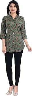 Keshubaba Women's Polyester Crepe Short Tunic Top | short kurti for jeans for women |kurti tops | short kurti | short kurti for women | short kurti for girls