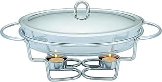 Galashield 3 QT Chafing Dish Buffet Set | Food Warmers for Parties Buffet, Oven Safe Glass Serving Dish with Stainless Steel Base and Cover