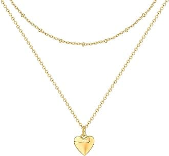 PAVOI 14K Gold Plated Layering Necklaces | Stylish Minimalist Design Pendant Necklaces | Butterfly, Heart, Lock, Evil Eye, Coin, Lightning Bolt, Circle, Cross Pendants for Women - Valentines Day Trendy Jewelry