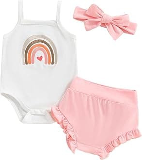 Thorn Tree Newborn Baby Girls Clothes Cotton Suit Cute Baby Kid Infant Romper Play Wear Summer Rainbow Outfits