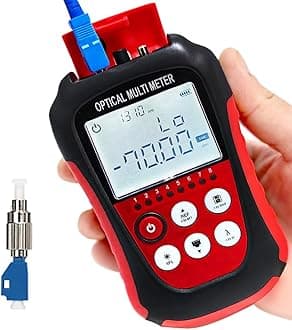 Fiber Optic Cable Tester Portable Optical Fiber Power Meter FC/SC/ST Universal Interface Integrated OPM, VFL, and RJ45 Functions (OPM-VFL-4)