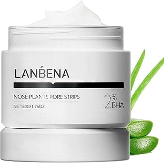 LANBENA Blackhead Strips (50 Gram), 100 Pieces Nose Pore Strips, Note: Cream Goes Dry out/Gunk below 25 Degrees, Place Bottle in Boiling Water to Soften