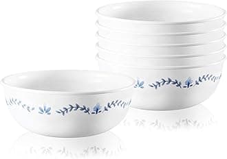 Corelle 1137570 Style Collection Soup and Cereal Bowls, Glass, Portofino