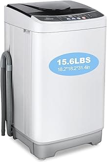 Portable Washing Machine 15.6 Lbs, Portable Washer 2.1 Cu.ft Compact Washer with Drain Pump, 10 Programs & 8 Water Levels, for Apartment/Dorm/RVs