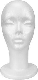 STUDIO LIMITED 11.4-Inch Styrofoam Mannequin Head (1 Pack) - White Foam Wig Stand for Wigs, Hats, Masks, Hairpieces, Salon Display, and Travel Use
