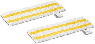 Kärcher EasyFix microfibre floor cloths, compatible with the floor nozzle EasyFix SC steam cleaners microfibre wipes, with hook-and-loop system and base strap, 2 pcs