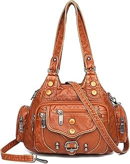 XZEIT Handbag For Women, Vintage Quality Leather Luxury Handbags Women Bags Designer Ladies Hand Bags For Women (Color : Brown)