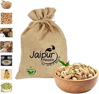 JAIPUR MASALE Natural Premium Salted Pista | Pista Kernel with Shell | High in Protein Pistachios Kernels | Salted Pista Healthy Snack (900 Gram) with Jute Bag