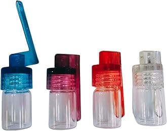 Portable Spice Dispenser with Spoon Refillable Travel Size 4pk (Regular - Assorted Colors)