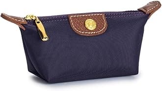 Womens Unique Change Purse Vintage Nylon Zip Coin Wallet Mini Bag (Deep Purple)