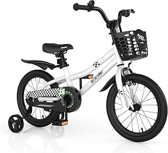 Kids Bike, 12 14 16 18 Inch Boys Girls Bike for 3-8 Years w/Training Wheels, 20 Inch Children Bicycle for 8+ Teens w/Kickstand, Handbrake, Coaster Brake & Removable Basket, Sporty Bicycle