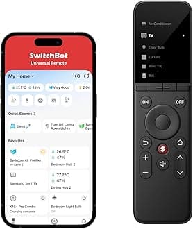 SwitchBot Universal Remote Control with Customizable APP, All-in-one Smart Remote Control, Control IR/Bluetooth Devices, Compatible with AC/Apple TV/Fire TV/SwitchBots and More, Black
